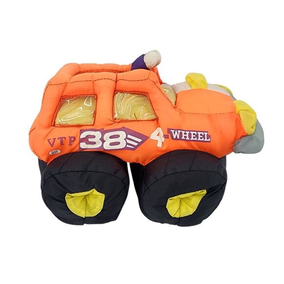 Vintage Good Stuff Monster Truck Plush Neon Orange 4 Wheel 38 BTP 1992 - Picture 3 of 13